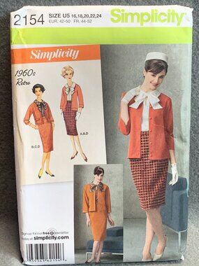 Simplicity 1960's Misses Shirt Skirt Jacket Sewing Pattern Size 16 18 20 22 24 2